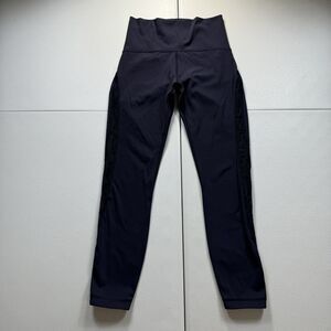 Lululemon High Rise Meant To Move Legging Women’s 6 Blue Athletic Gym Floral 7/8